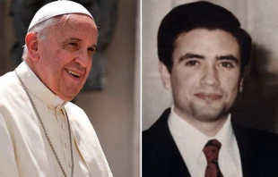 Papa Francisco. Foto: Daniel Ibu00e1u00f1ez / ACI Prensa. Rosario Livatino. Cru00e9dito: Diu00f3cesis de Agrigento 