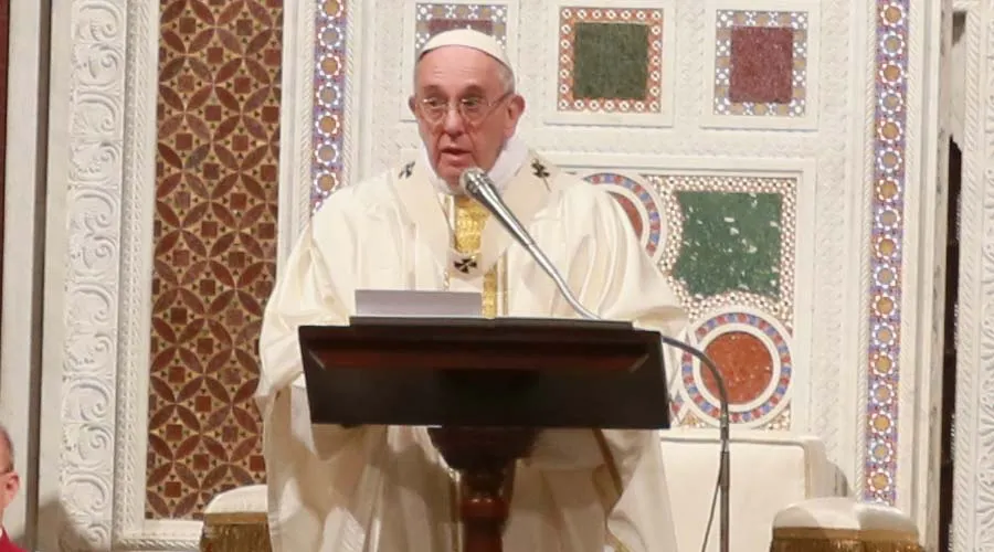 El Papa Francisco durante la Misa con la Orden de Predicadores / Foto: Daniel Ibáñez (ACI Prensa)