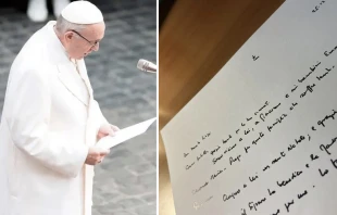 Papa Francisco. Foto: Daniel Ibu00e1u00f1ez / ACI Prensa. Carta del Papa. Cru00e9dito: FB P. Donato Liuzzi, 