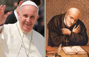 Papa Francisco. Foto: Daniel Ibu00e1u00f1ez / ACI Prensa. San Alfonso Maru00eda de Ligorio. Cru00e9dito: Dominio Pu00fablico 