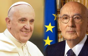 Papa Francisco y Giorgio Napolitano Fotos: Daniel Ibañez / Presidencia de La Republica Italiana 