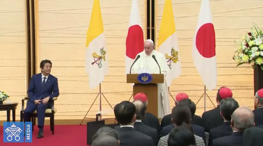 El Papa Francisco en Japón. Foto: Captura YouTube