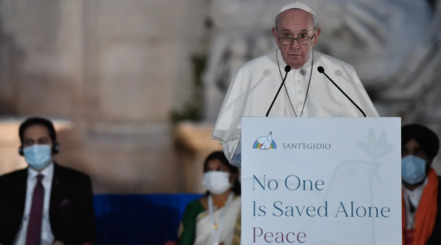 El Papa Francisco en Encuentro de Oración por la Paz. Foto: Vatican Media