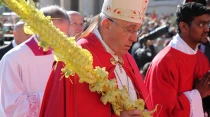 Papa Francisco hoy en Misa de Domingo de Ramos. Foto: Bohumil Petrik / ACI Prensa.