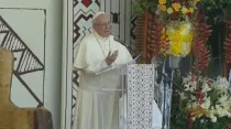 El Papa Francisco en el encuentro con la población de Puerto Maldonado. Captura Youtube