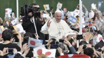 El Papa Francisco en el estadio de béisbol de Nagasaki, Japón. Foto: Vatican Media