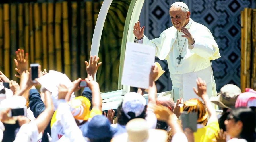 El Papa en el encuentro con la población de Puerto Maldonado. Foto: Agencia ANDINA (Luis Iparraguirre)
