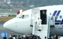 El Papa Francisco llega a Madagascar. Foto: Captura Vatican You Tube
