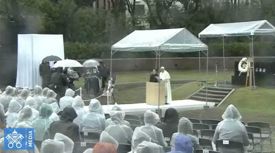 El Papa Francisco en Nagasaki. Foto: Captura YouTube