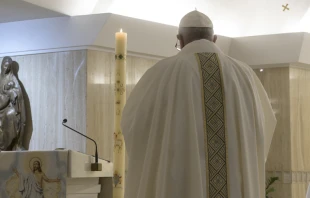 El Papa Francisco en la Misa de la Casa Santa Marta. Foto: Vatican Media  
