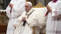 Papa Francisco en la Misa Crismal del Jueves Santo 2022. Foto: Daniel Ibáñez / ACI Prensa