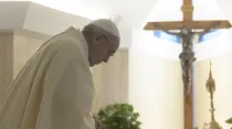 Imagen referencial. El Papa Francisco en oración. Foto: Vatican Media