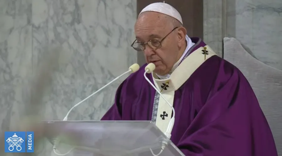 El Papa Francisco en la Misa del Miércoles de Ceniza. Foto: Captura YouTube
