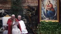 El Papa Francisco en la Misa en el Vaticano. Foto: Daniel Ibáñez / ACI Prensa