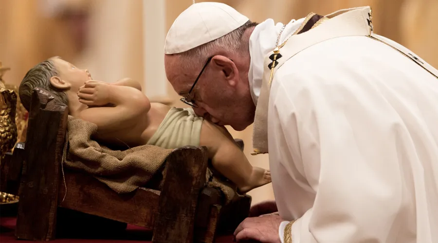 El Papa Francisco en la Misa de Navidad. Foto: Daniel Ibáñez / ACI Prensa