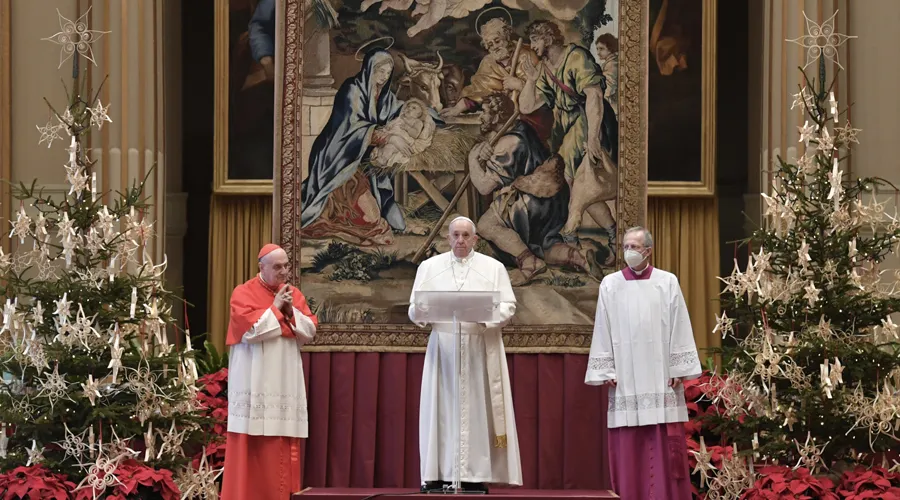 El Papa Francisco en el Mensaje de Navidad 2020. Foto: Vatican Media