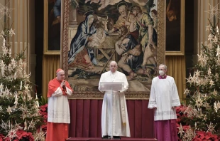 El Papa Francisco en el Mensaje de Navidad 2020. Foto: Vatican Media 