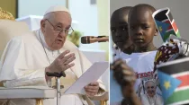 Papa Francisco y niños de Sudán del Sur. Foto: Vatican Media