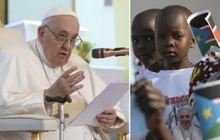 Papa Francisco y niños de Sudán del Sur. Foto: Vatican Media 