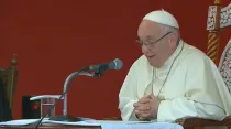 El Papa Francisco con los obispos del Perú. Captura Youtube