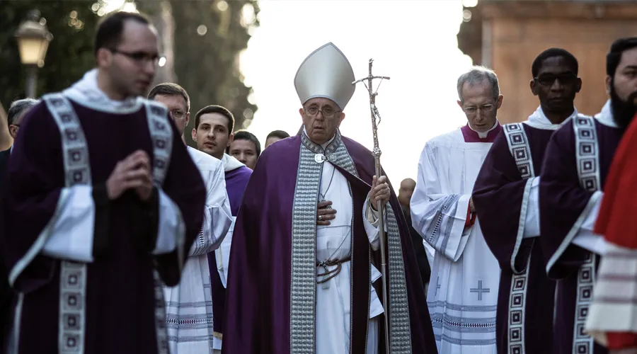 Imagen referencial. Papa Francisco en el Miércoles de Ceniza 2019. Foto: Daniel Ibáñez / ACI Prensa