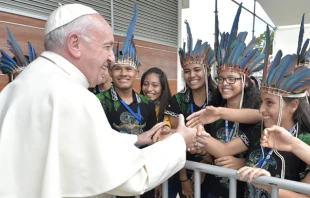 El Papa Francisco en Puerto Maldonado (Peru00fa) en enero de 2018. Foto: Vatican Media / ACI 