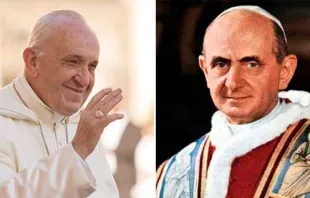 Papa Francisco (izquierda) y Pablo VI (derecha) / Crédito: Marina Testino (ACI Prensa) y Wikimedia Commons null