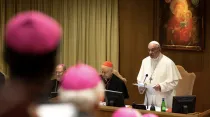 El Papa Francisco durante el Sínodo de los Obispos de 2018. Foto: Daniel Ibáñez / ACI