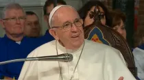 El Papa Francisco en la parroquia anglicana de Roma. Captura Youtube
