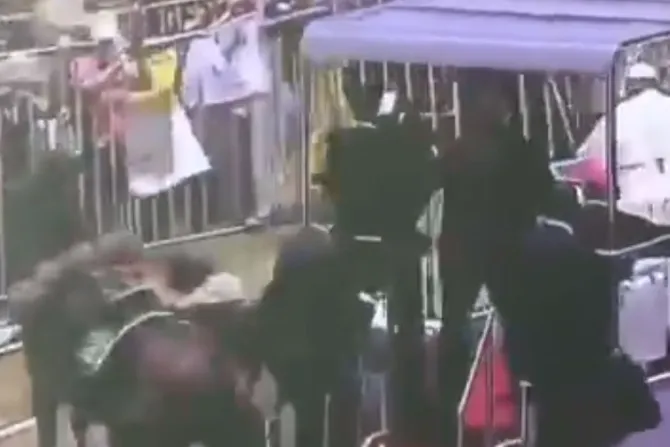 Mujer policía cae de caballo y el Papa detiene el papamóvil para asistirla [VIDEO]