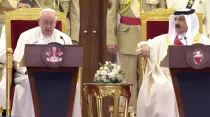 Papa Francisco en Bahrein. Foto: Captura video