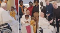 El Papa Francisco con refugiados en el Vaticano. Crédito: Centro Astalli