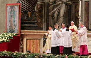 El Papa en la Misa de Nuestra Seu00f1ora de Guadalupe. Foto: Daniel  Ibu00e1u00f1ez / ACI Prensa  