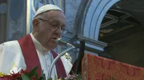 El Papa durante la homilía. Foto: Captura Youtube