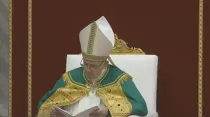 El Papa durante la celebración. Foto: Captura Youtube