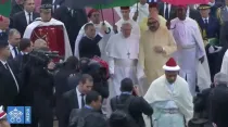 El Papa Francisco llega a Rabat en Marruecos. Foto: Captura YouTube