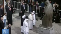 Papa Francisco en el memorial de la Madre Teresa. Foto: Captura YouTube