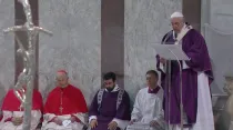 Papa Francisco durante Misa de Miércoles de Ceniza - Captura de pantalla
