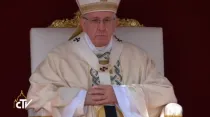 El Papa Francisco durante la Misa. Foto: Captura Youtube