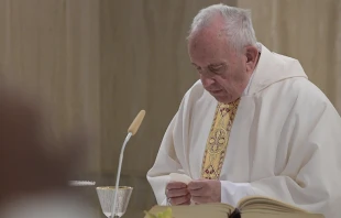 El Papa Francisco en la Misa de la Casa Santa Marta. Foto: Vatican Media  