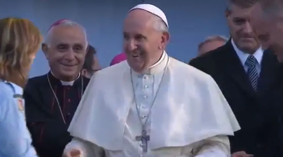 El Papa Francisco en el encuentro con los jÃ³venes hoy en Palermo en Italia. Captura Youtube
