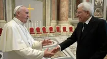 El Papa Francisco y el presidente Sergio Mattarella | Crédito: Presidencia de la República Italiana