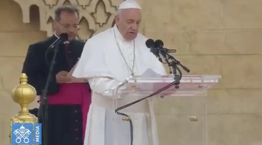 El Papa Francisco en Rabat, Marruecos. Foto: Captura YouTube