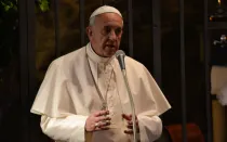 Papa Francisco en Rosario al concluir Mes de María. Foto: Daniel Ibáñez / ACI Prensa