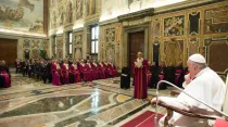 El Papa reunido con la Rota Romana. Foto: L'Osservatore Romano