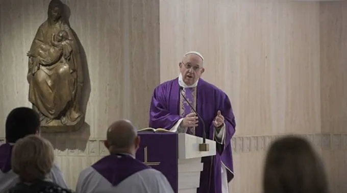 El Papa Francisco en la Misa celebrada en la Casa Santa Marta. Foto: L'Osservatore Romano