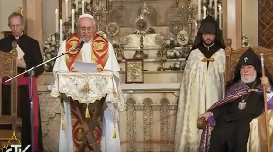 El Papa pronuncia su discurso. Foto: Captura Youtube