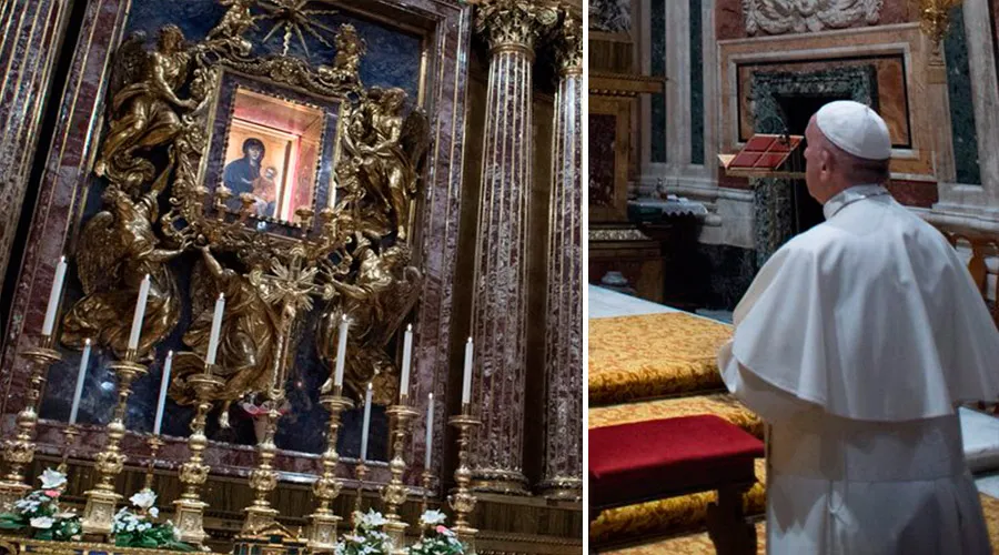 Papa Francisco visitando Santa María La Mayor luego de su viaje a Ginebra (Suiza) / Crédito: Vatican Media