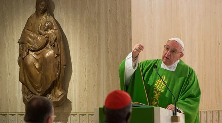 El Papa durante la Misa. Foto: L'Osservatore Romano