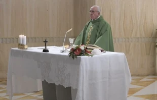 El Papa durante la Misa. Foto: L'Osservatore Romano 